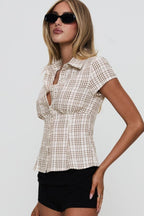 Brenda - Brown Lady Blouse