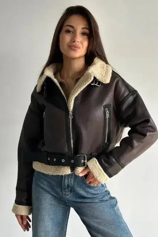 Molly | Leather Fur Coat