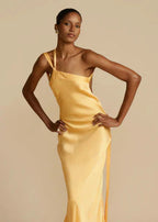 Monique - Golden Asymmetrical Gown
