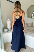 Jessica - Lace-Up Sleeveless Maxi Dress