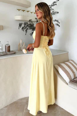 Jessica - Lace-Up Sleeveless Maxi Dress