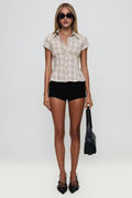 Brenda - Brown Lady Blouse