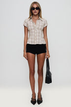 Brenda - Brown Lady Blouse