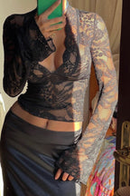 Vera - Noir Lace Top