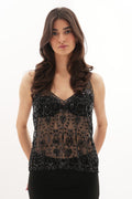 Cristina Embellished Top - Black