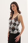 Venecia Embellished Top - Silver
