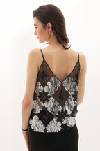 Venecia Embellished Top - Silver