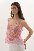 Luna Embellished Top - Pink