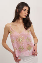 Venecia Embellished Top - Baby Pink