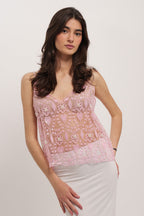 Cristina Embellished Top - Baby Pink