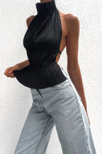 Lerah - Backless Pleated Top