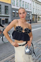Sabrina - Rhinestone Studded Crop Top