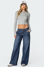Angel | Striped Low Rise Jeans
