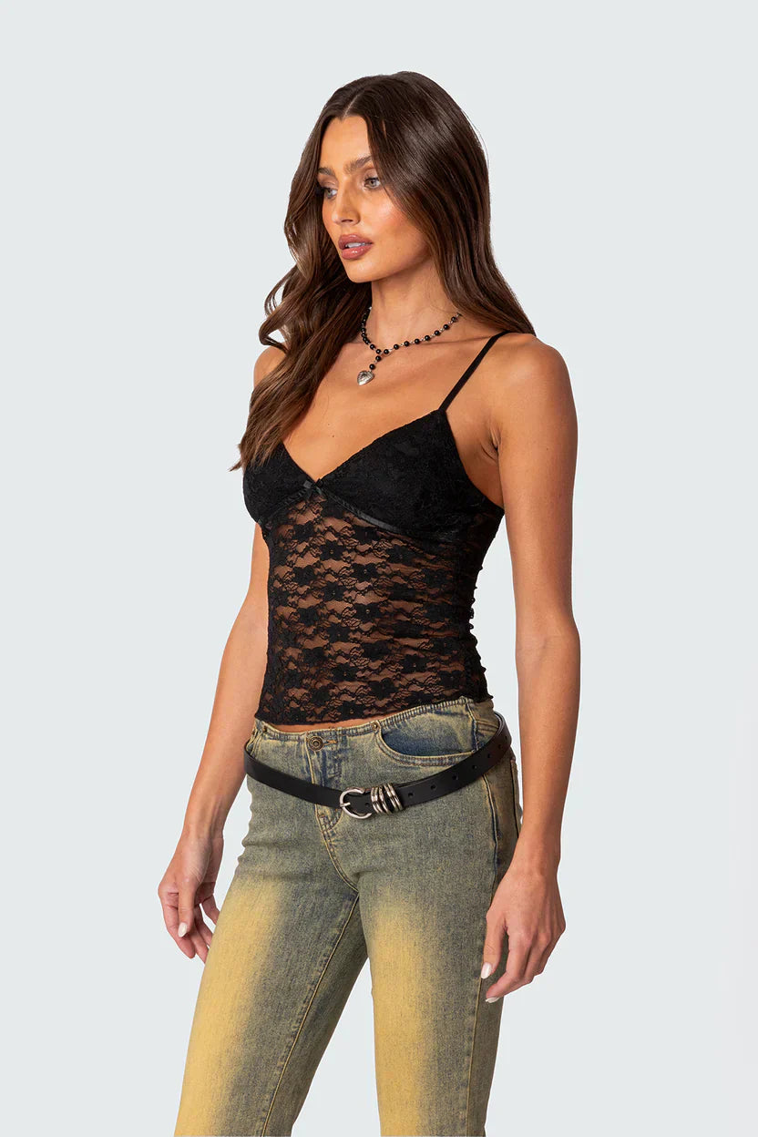 Azalea - Sheer Lace Top