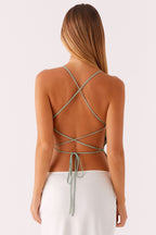 Vienna - Mint Sparkle Sequin Top