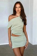 Zuri - One-Shoulder Two-Piece Set