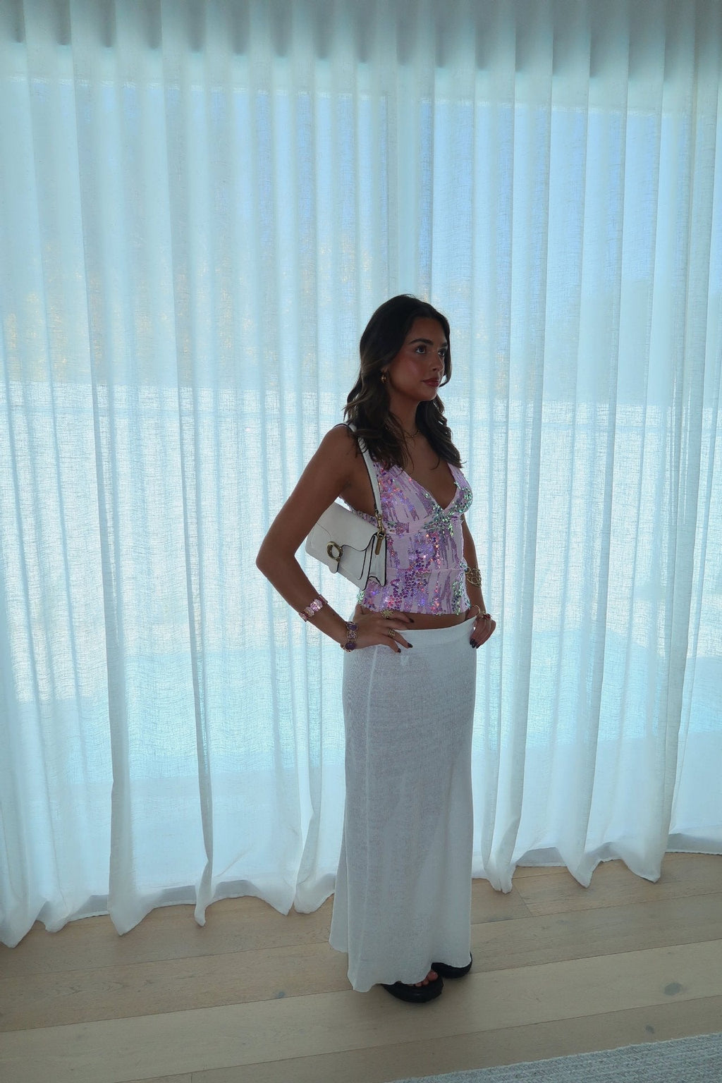Ivie - Sequin Halter Tank Top