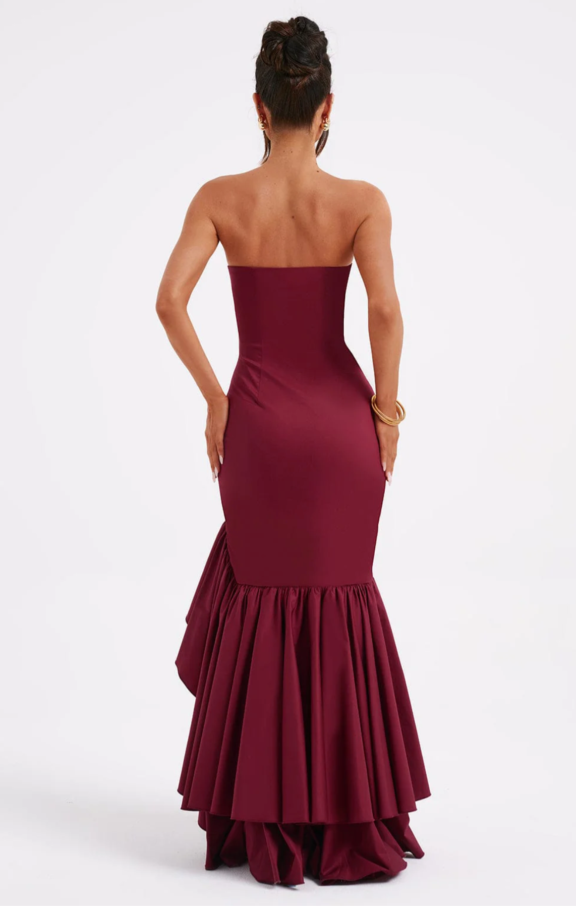 Imma - Ruffle Slit Maxi Dress