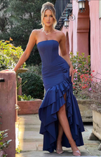 Imma - Ruffle Slit Maxi Dress