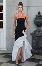 Imma - Ruffle Slit Maxi Dress