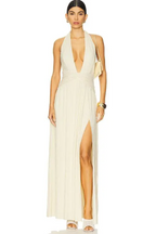 Violet - Deep V Maxi Dress