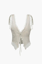 Tsina - Front Tie-Top with Lace Trims