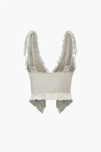 Leona - Front Tie-Top with Lace Trims