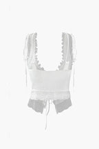 Tsina - Front Tie-Top with Lace Trims