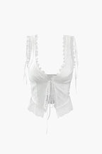 Tsina - Front Tie-Top with Lace Trims