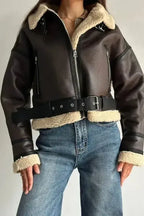 Molly | Leather Fur Coat