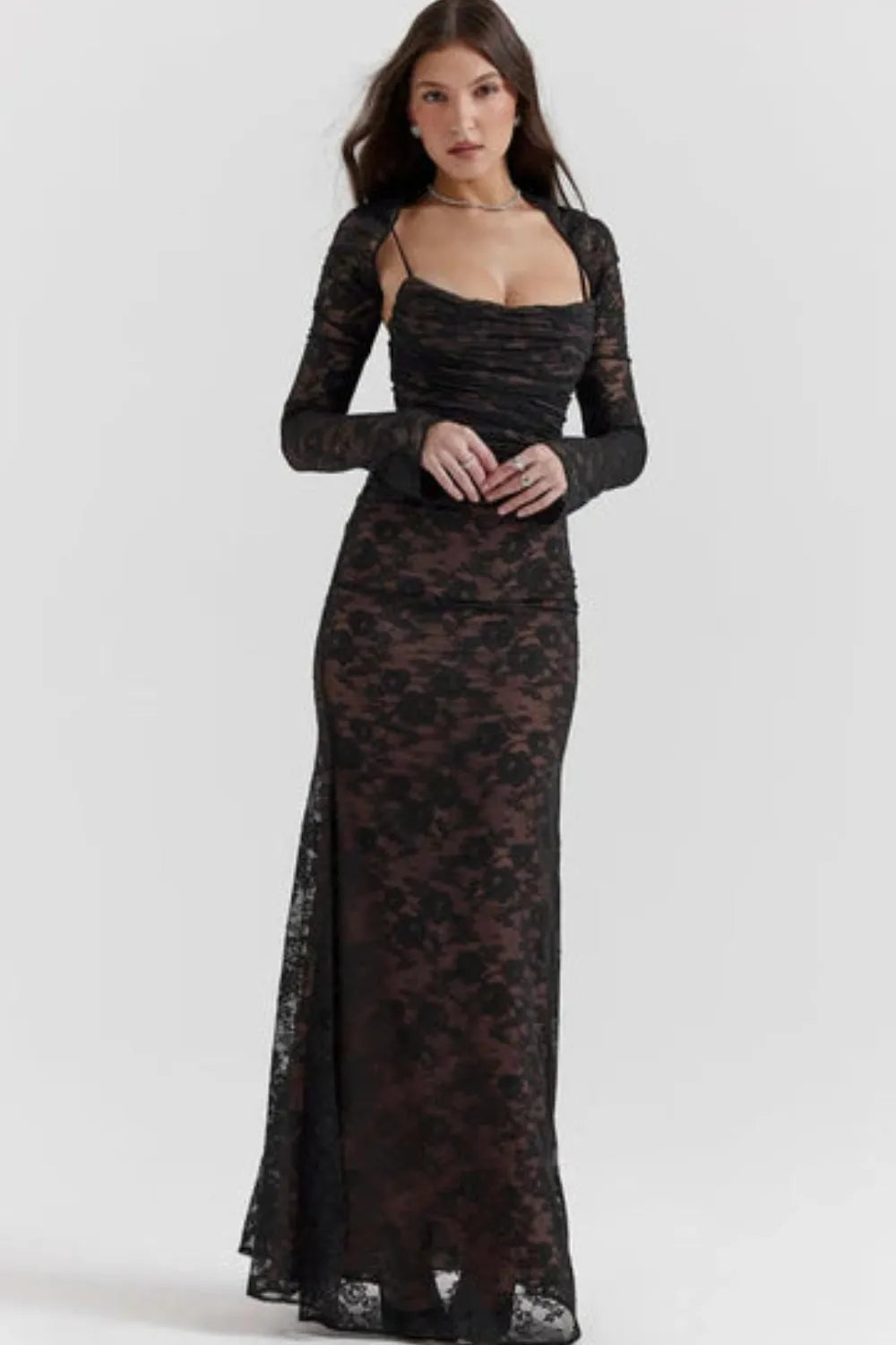 Isabella -  Floral Lace Maxi Dress
