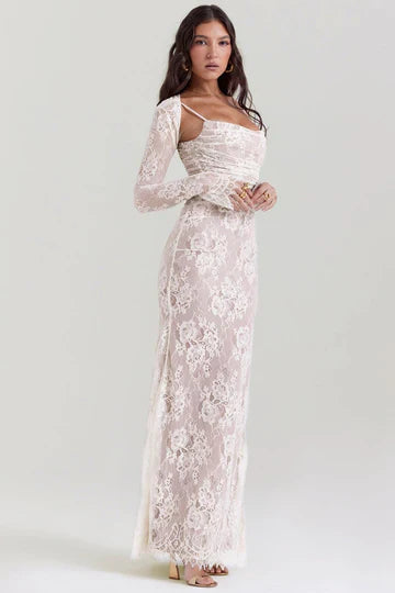 Isabella -  Floral Lace Maxi Dress